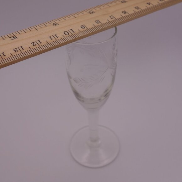 Set of Three(3) Small Delicate Flower Pattern Glasses with Stems - Picture 7 of 13